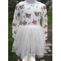 2014 new baby girls floral white dress
